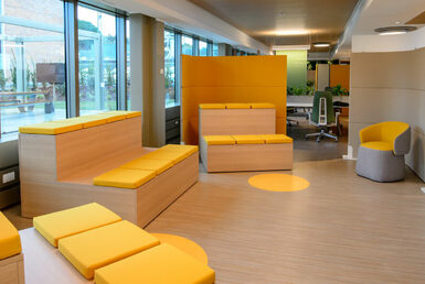 Bureau brainstorming bureau jaune