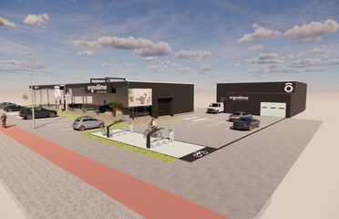 Ruime parkeerplekken nieuwe showroom Ergodôme Kortrijk